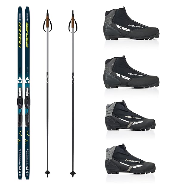 Conjunto clásico de esquí de fondo Fischer Comfort Cruiser con botas y bastones, 184 cm