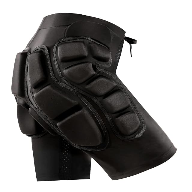 Pantalón corto de protección Relaxyee 3D acolchado negro