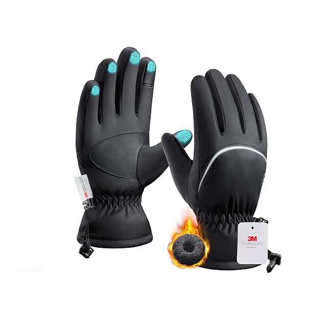 Guantes de esquí Origem negros con detalle reflectante