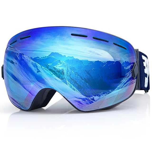 Gafas de esquí sin marco EXP VISION azules con lente esférica REVO