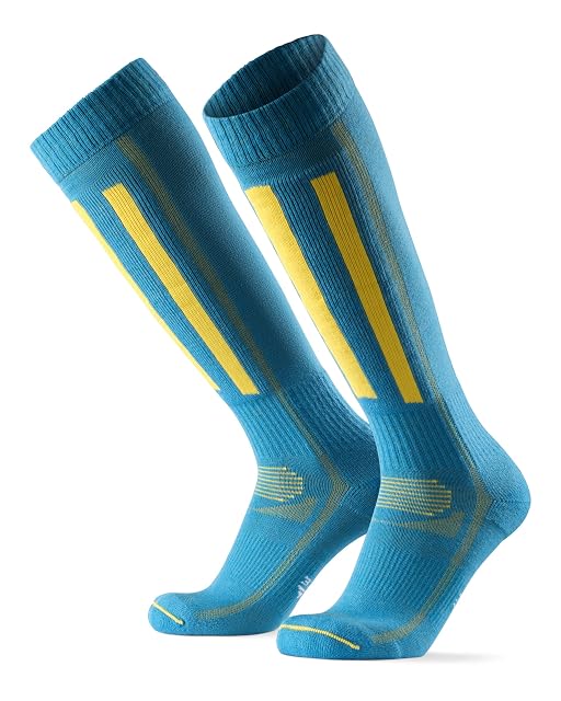 Calcetines de esquí de merino Danish Endurance azules y amarillos