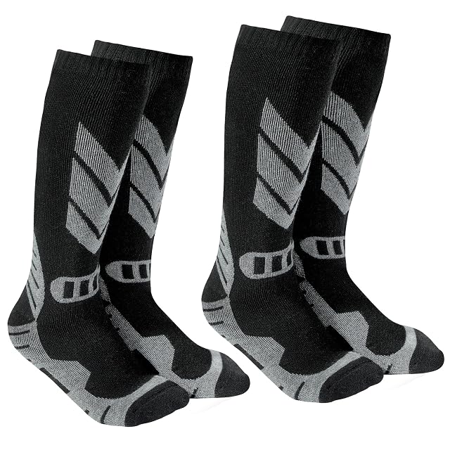 Calcetines de esquí infantiles wanchel con motivo de copos de nieve, dos pares