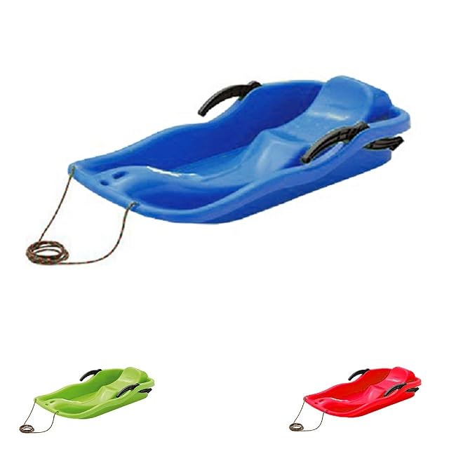 Trineo de plástico Prosperplast Race azul con cuerda de arrastre