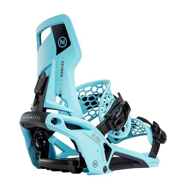Fijación de snowboard Nidecker OG Supermatic en Escape Cyan con entrada automática