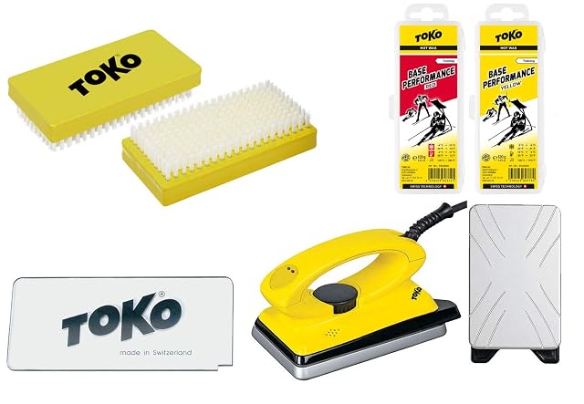 Set de encerado de esquí Toko de cinco piezas con plancha de encerar T8